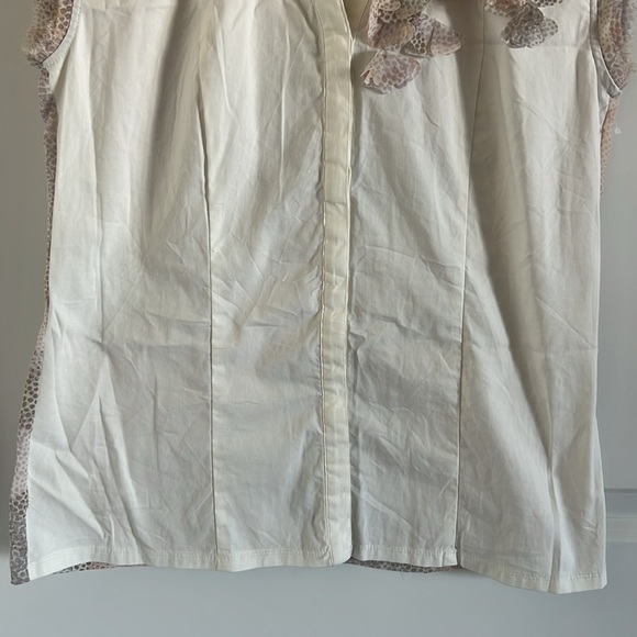 Alex Marie Short Sleeve Button Blouse Butterfly Pink Gray Ivory Size 6 - Picture 3 of 8